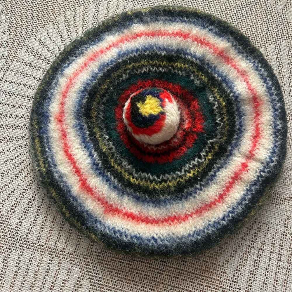 Royal Stewart Scottish Tam O'Shanter Beret Cap Hat 100% Wool One Size Scotland